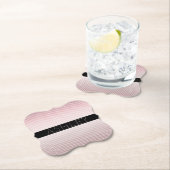 Dessous-de-verre En Papier Votre nom | Ombre Rose mince et bandes blanches (En situation)