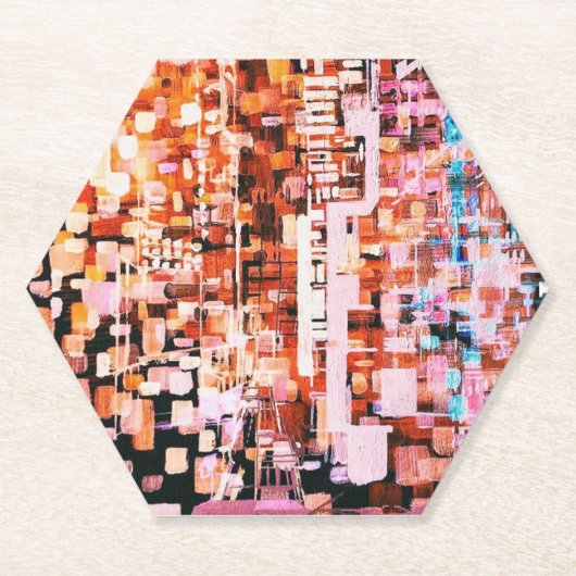 Dessous-de-verre En Papier Vue nocturne à partir de l'autocollant de vol (Devant)