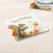 Dessous-de-verre En Papier Vues automne / Automne Écureuil - Fête d'anniversa (Incliné)