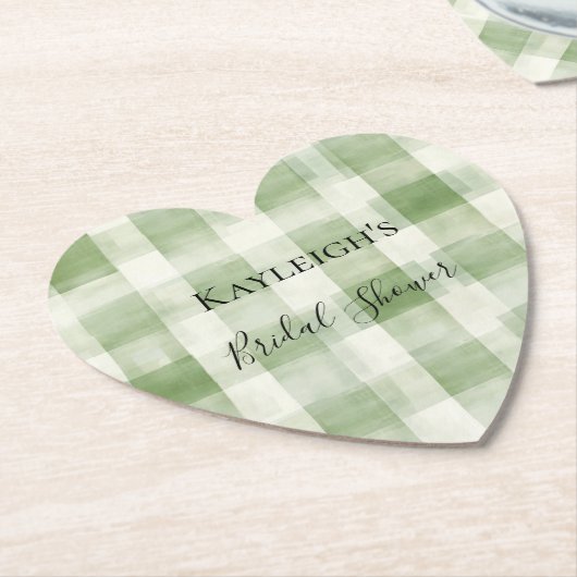 Dessous-de-verre En Papier Western Green Creme Plaid Stripes Pays (Incliné)