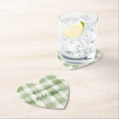 Dessous-de-verre En Papier Western Green Creme Plaid Stripes Pays (En situation)