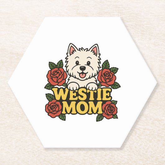 Dessous-de-verre En Papier Westie Mom (Devant)