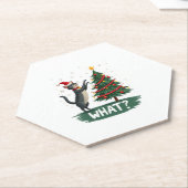 Dessous-de-verre En Papier What Funny Cat Pushing Christmas Tree Over Cat Xma (Incliné)