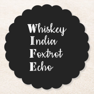 Dessous-de-verre En Papier Whiskey India Foxtrot Echo