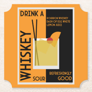 Dessous-de-verre En Papier Whiskey Sour Cocktail
