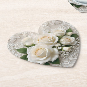 Dessous-de-verre En Papier Whispers of Elegance : dentelle Rose et vaches int