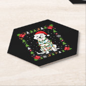 Dessous-de-verre En Papier White Boxer Dog Ugly Christmas Sweater Funny Xmas (Incliné)