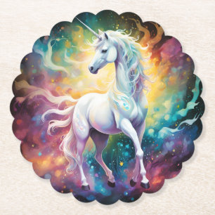 Dessous-de-verre En Papier White Wonder : La licorne spectrale blanche,