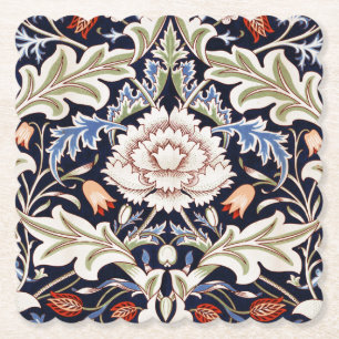 Dessous-de-verre En Papier William Morris Vintage motif floral Fleurs Bleu