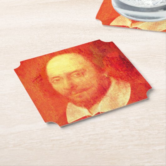 Dessous-de-verre En Papier William Shakespeare Beverage Coaster en papier (Incliné)