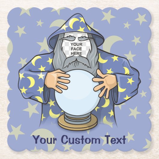 Dessous-de-verre En Papier Wizard with your face (Devant)