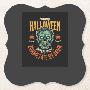 Dessous-de-verre En Papier Zombies d'Halloween Ont Mangé Mon Cerveau