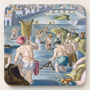 Dessous-de-verre En pêchant en eaux peu profondes utilisant des