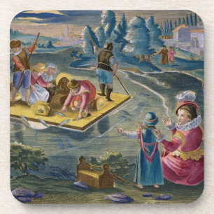 Dessous-de-verre En pêchant sur un lac la nuit, plaquez 101 de