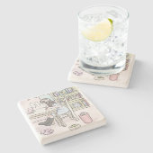 DESSOUS-DE-VERRE EN PIERRE さいくさじ 机に向かう (Côté)