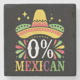 Dessous-de-verre En Pierre 0% Mexicain Zéro Pour Cent Drôle Cinco De Mayo
