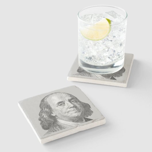 Dessous-de-verre En Pierre 100 dollars, Benjamin Franklin (Côté)