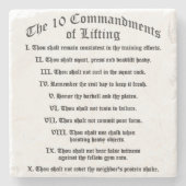 Dessous-de-verre En Pierre 10 Commandements de levage (Devant)