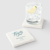 Dessous-de-verre En Pierre 21st birthday add name date year blue template thi (Côté)