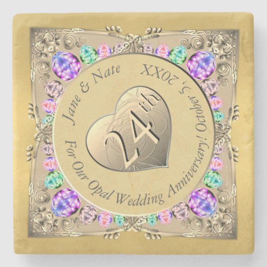 Dessous-de-verre En Pierre 24e anniversaire d'Opal (Devant)