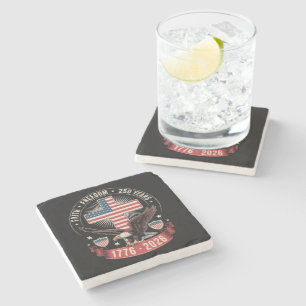 Dessous-de-verre En Pierre 250e anniversaire USA Foi Liberté 4 juillet