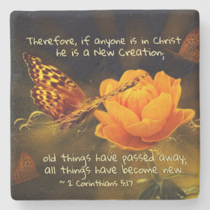 Dessous-de-verre En Pierre 2 Corinthiens 5:17 Si quelqu'un est dans le Christ