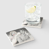 Dessous-de-verre En Pierre 2 pour la route (Côté)