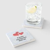 Dessous-de-verre En Pierre 2 Red Hearts (Côté)