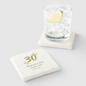 Dessous-de-verre En Pierre 30e anniversaire heureux couple de mariages gris d (Côté)