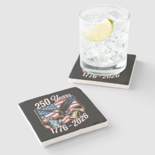 Dessous-de-verre En Pierre 4 juillet Amérique États-Unis Aigle patriotique am