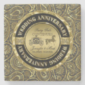 Dessous-de-verre En Pierre 50e anniversaire Mariage-Mariage Horse & Carriage (Devant)