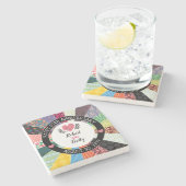 Dessous-de-verre En Pierre 60e anniversaire personnalisé, Patchwork Quilt (Côté)