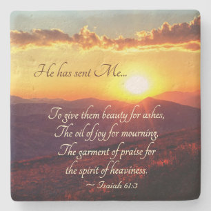 Dessous-de-verre En Pierre 61:3 Beauty for Ashes, Bible Versets