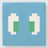 Dessous-de-verre En Pierre 8 Bits Pixel Manga Yeux verts (Devant)