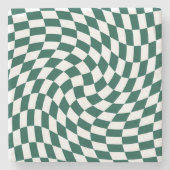 Dessous-de-verre En Pierre À damiers de vérification de la collection de Mari (Devant)