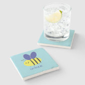 Dessous-de-verre En Pierre Abeille unique (Côté)