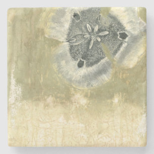 Dessous-de-verre En Pierre Abrégé sur Flowerhead avec la texture vitrée