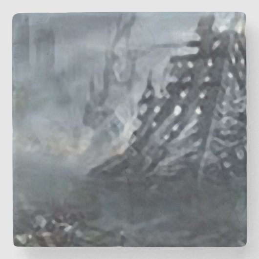 Dessous-de-verre En Pierre Abstract _dark coaster (Devant)