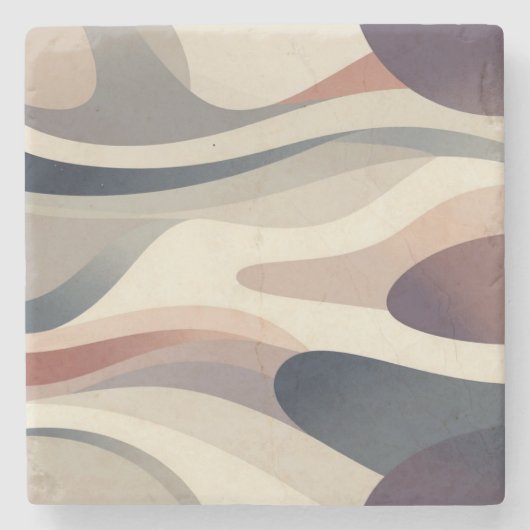 Dessous-de-verre En Pierre Abstract Waves Stone Coaster (Devant)