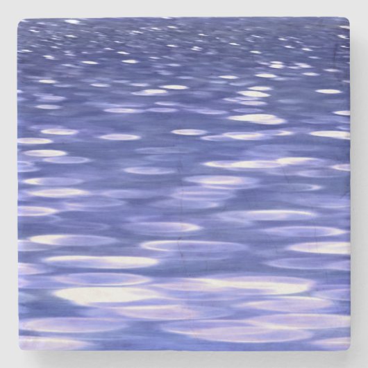 Dessous-de-verre En Pierre Abstrait #3 : Bleu shimmer (Devant)