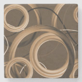 Dessous-de-verre En Pierre Abstrait moderne wirl Brown (Devant)