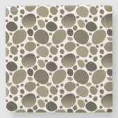 Dessous-de-verre En Pierre Abstrait Terrazzo Mosaic Brown Motif blanc (Devant)