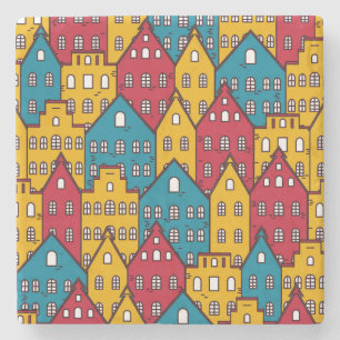 Dessous-de-verre En Pierre Abstrait urbain : motif urbain vintage