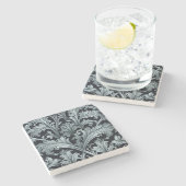 Dessous-de-verre En Pierre Acanthus Feuilles (Côté)
