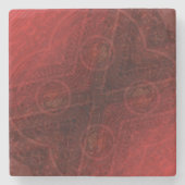 Dessous-de-verre En Pierre Acceptation | Médaillons de méditation rouge (Devant)