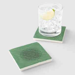 Dessous-de-verre En Pierre Acceptation   Médaillons de méditation verte