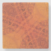 Dessous-de-verre En Pierre Acceptation | Médaillons de saumons rouges orange (Devant)