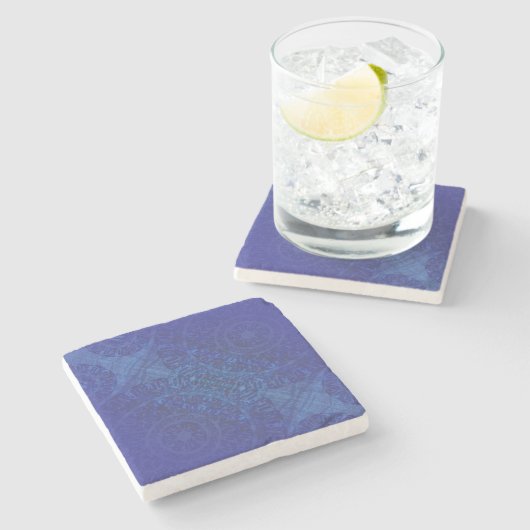 Dessous-de-verre En Pierre Acceptation | Médaillons de violet violet bleu Ind (Côté)