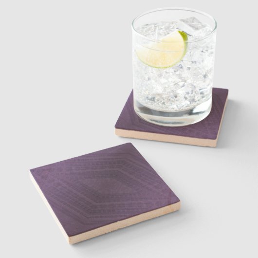 Dessous-de-verre En Pierre Acceptation | Motif Boho violet écectique (Côté)