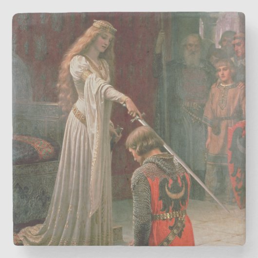 Dessous-de-verre En Pierre Accolade (par Edmond Blair Leighton) (Devant)